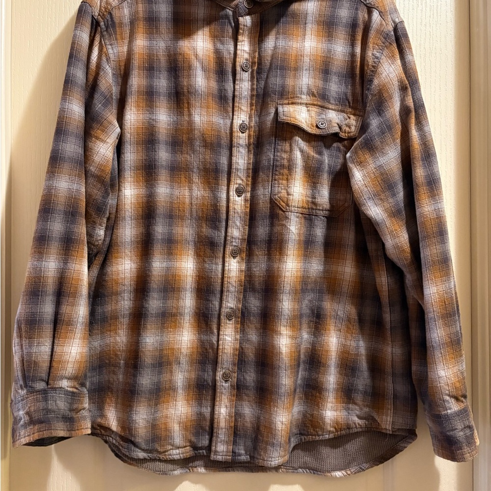 Wolverine Brown and Gray Plaid Shirt Jacket